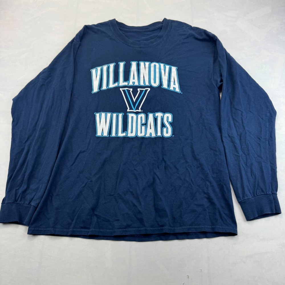 Villanova Wildcats Shirt Mens Large Blue NCAA Basketball Sports L/S Graphic Tee